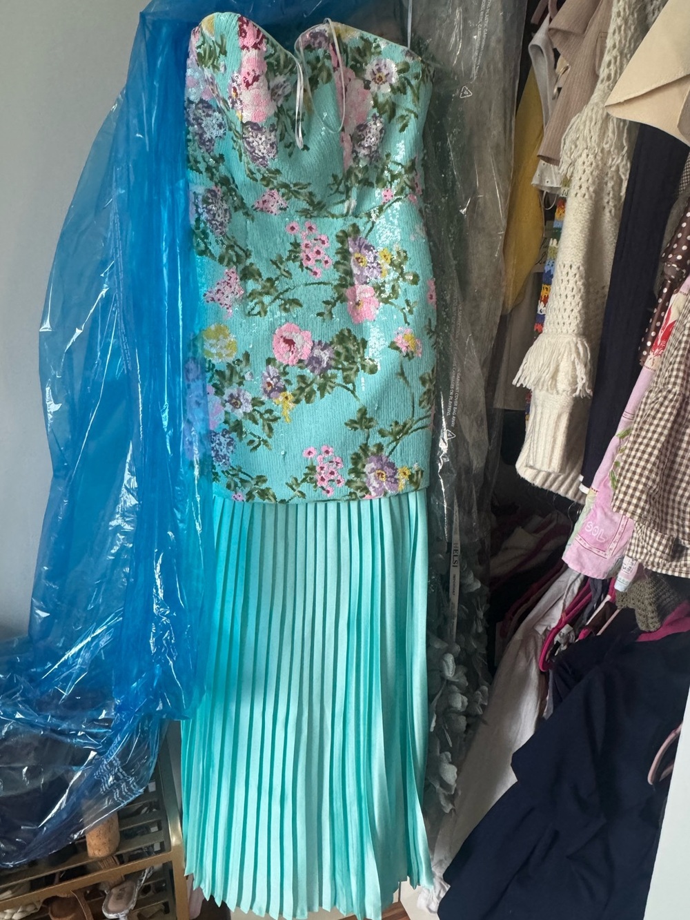Elliatt Mint Floral Knit Maxi Dress - Picture 5 of 8